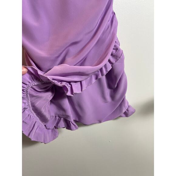 Hello Molly 4 Mini Wrap Dress Purple Lilac Classy Cocktail Ruffle Fairycore Glam - Picture 7 of 8